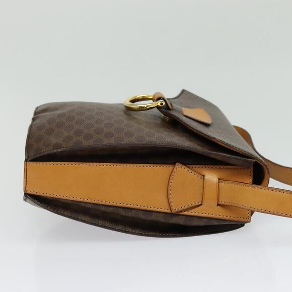 CELINE Macadam Canvas Shoulder Bag Pvc Leather Brown Gold - Picture 5 of 13